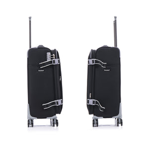 English Elm Softside Expandable Spinner Luggage Set Four Piece Lightweight Travel Collection Black T3292P343396
