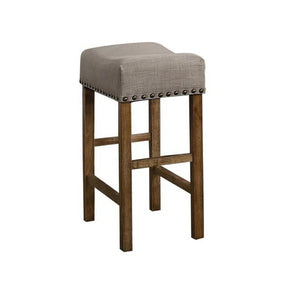 English Elm Antique Driftwood Rubberwood Counter Stools Set of 2 Nailhead Woven Fabric Kitchen B011P496765
