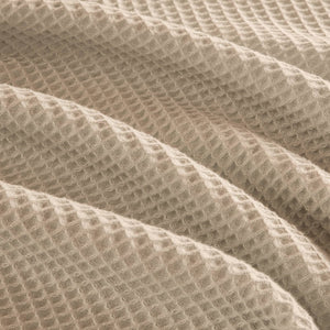 JLA Home Madison Park - Cotton Waffle Weave Blanket — Ultra-Soft, OEKO-TEX Certified, Breathable Lightweight Comfort for Home Khaki BR51N-3837