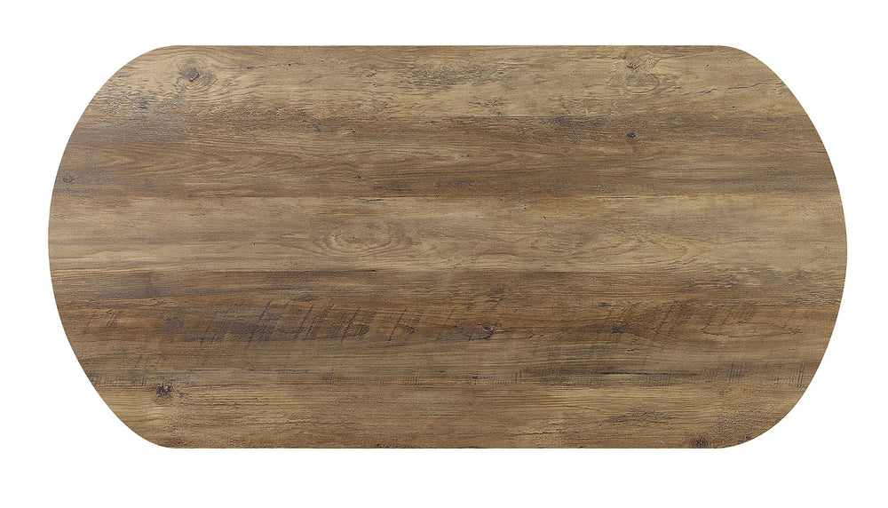 English Elm 1pc Sofa Table Industrial U-Shape Metal Base with Replicated Wood Top Rustic Sand Black Finish Durable Elegant Black,Oak 51 L x 27 W x 4 H B2741P360158