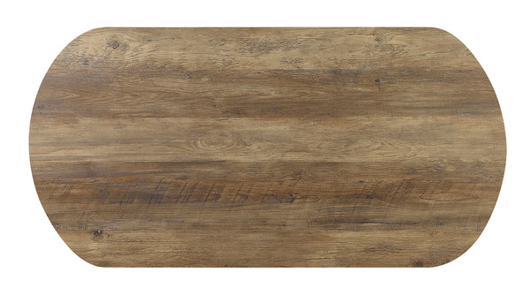 English Elm 1pc Sofa Table Industrial U-Shape Metal Base with Replicated Wood Top Rustic Sand Black Finish Durable Elegant Black,Oak 51 L x 27 W x 4 H B2741P360158