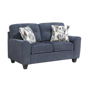 English Elm Durable Chenille Upholstered Loveseat with Pocket Coil Support and Contemporary Style Blue B011P474322