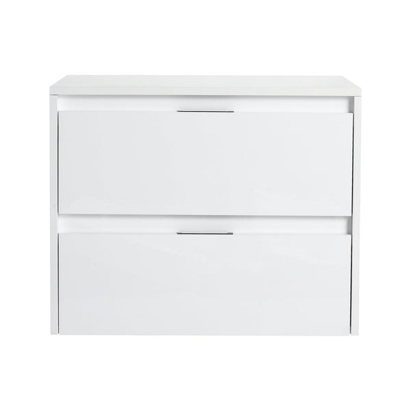 English Elm 24" Bathroom Wall Cabinet - Modern Floating Design With Soft-Close Drawers For Space-Saving Storage W999P312101
