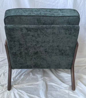 English Elm Mid-Century Modern Accent Chair - Elegant Dark Green Leisure Chair For Living Room & Bedroom Relaxation W1893P395619