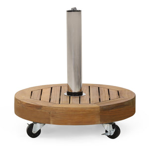 English Elm Christopher Knight Home® - RALPH Teak Round Umbrella Base with Stainless Steel Tube & Concrete Core, 30 lb, Fits 1.57–1.77" 70857.00