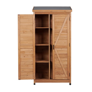 English Elm Outdoor Cedar Storage Cabinet Farmhouse Vertical Shed for Backyard Patio Garden Tools W2640P291256