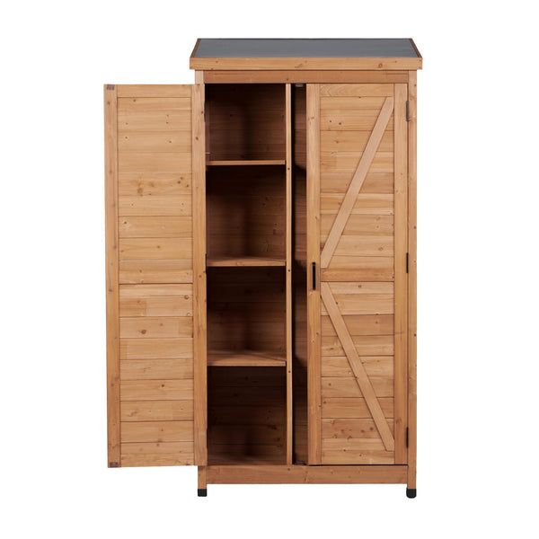 English Elm Outdoor Cedar Storage Cabinet Farmhouse Vertical Shed for Backyard Patio Garden Tools W2640P291256