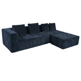 English Elm Modern Large Removable Modular Sofa, 3-Piece Set With Free Combination, Includes 4 Cushions, Ideal For Living Room, Bedroom, Apartment