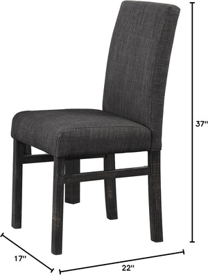 English Elm Transitional Linen-Blend Upholstered Dining Chairs Set of 2 — Sleek Engineered Wood Frame, Comfort Seat Design Charcoal 38 L x 18 W x 13 H B011P362581