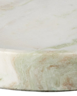 Currey & Company Bilbao Onyx Tray - Exquisite Natural Stone With Pastel Veining, Elegant Design For Home Decor White Aravali Onyx 1200-1035-currey-company