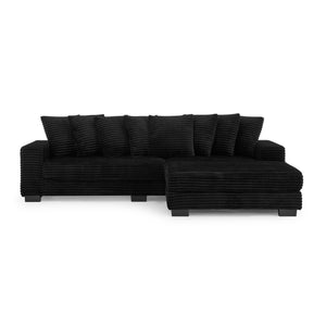 English Elm Corduroy Tufted L-Shaped Sleeper Sectional Sofa - Versatile Modular Design For Modern Living Spaces W487S00343
