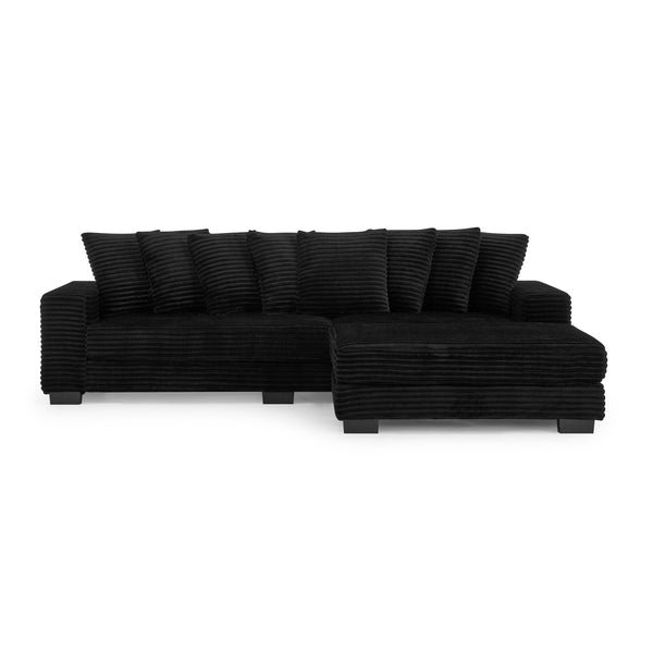 English Elm Corduroy Tufted L-Shaped Sleeper Sectional Sofa - Versatile Modular Design For Modern Living Spaces W487S00343