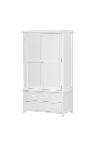 English Elm Topmax Freestanding Pine Wood Kitchen Pantry Cabinet with Wine Rack White SP000070AAK