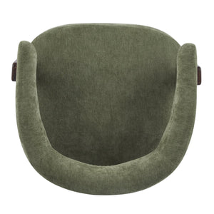 English Elm Christopher Knight Home® - Accent modern minimalist arm chair with three-leg rubberwood frame, premium fabric upholstery, easy assembly and stable comfort Green,Walnut 29 L x 27.75 W x 21 H N776P368457G