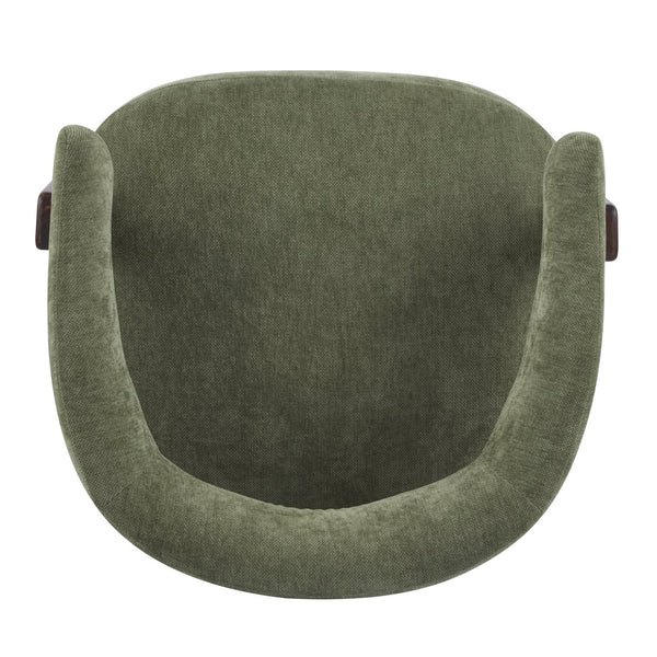 English Elm Christopher Knight Home® - Accent modern minimalist arm chair with three-leg rubberwood frame, premium fabric upholstery, easy assembly and stable comfort Green,Walnut 29 L x 27.75 W x 21 H N776P368457G