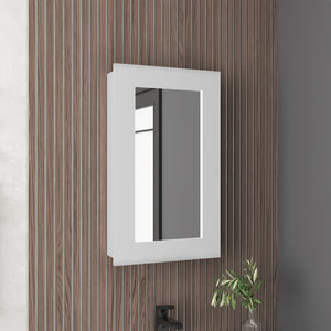 English Elm Juno Narrow Mirrored Medicine Cabinet 25.7" H x 15.7" W — Space-Saving Wall Mount with 3 Interior Shelves White 31.2 L x 19.3 W x 3.6 H B070P242486