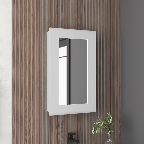 English Elm Juno Narrow Mirrored Medicine Cabinet 25.7" H x 15.7" W — Space-Saving Wall Mount with 3 Interior Shelves White 31.2 L x 19.3 W x 3.6 H B070P242486