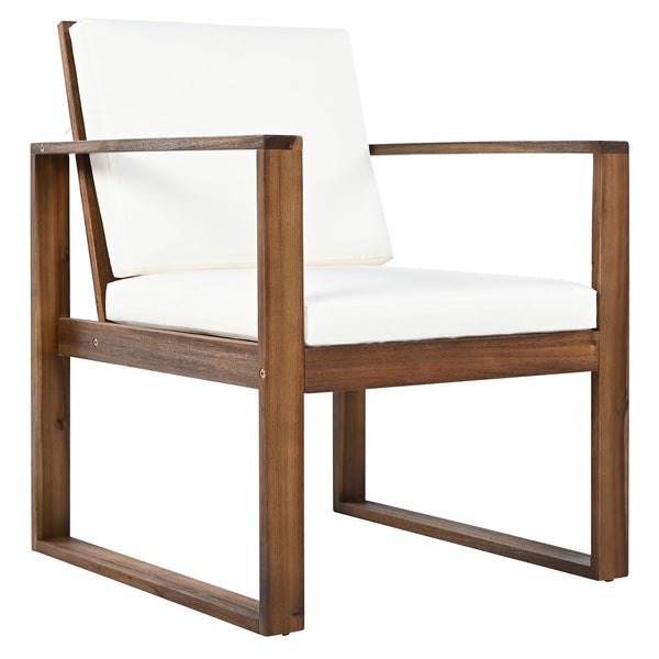 English Elm Trexm Acacia Wood Outdoor Dining Set Seats Six with Umbrella Hole Rustic Patio Beige,Mocha TM000019AAP