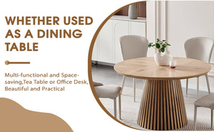 English Elm Wooden Oval Dining Table - Modern Multi-Functional Kitchen Table For Family Gatherings & Compact Spaces W3590P355173-GIGA