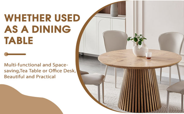 English Elm Wooden Oval Dining Table - Modern Multi-Functional Kitchen Table For Family Gatherings & Compact Spaces W3590P355173-GIGA