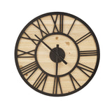 Madison Park Mason Modern/Contemporary 23.6" Wood Wall Clock MP95D-0303 Natural/Black