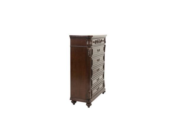 English Elm Antique Pine Chest of Drawers 38"x17"x53" Turned Legs Cherry Veneer Bedroom Storage Organizer B011P210738