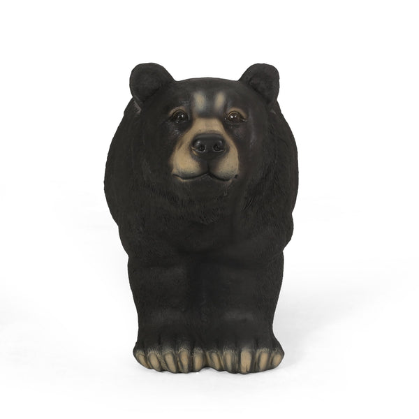 English Elm Christopher Knight Home® - MGO Bear Bench Lightweight Concrete Outdoor Bench in Matte Black with Detailed Bear Design, 31.75" W 72985.00
