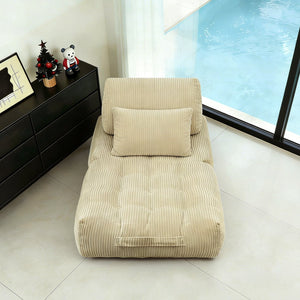 English Elm 70.8"corduroy Fabric Oversized Bean Bag Couch Plush Ergonomic Lounger for Dorm or Bedroom Camel W3975P440930