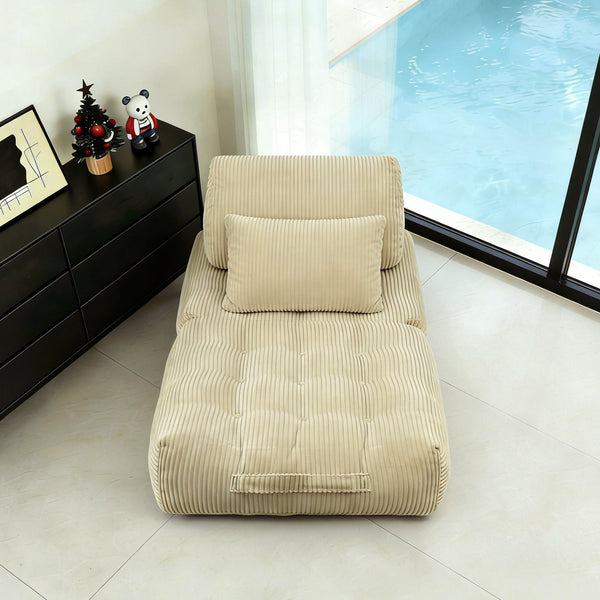 English Elm 70.8"corduroy Fabric Oversized Bean Bag Couch Plush Ergonomic Lounger for Dorm or Bedroom Camel W3975P440930