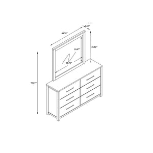 English Elm Avery Beige Mirror with Sleek Wood Frame, Large Attaching Dresser Mirror with Dark Top Accent B201P390585