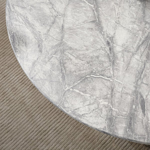 English Elm 47" Round Marble Dining Table - Chic Faux Marble Top & Gold Stainless Steel Base - Versatile & Durable Design For Any Space W3456S00009