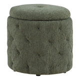 OSP Home Furnishings Erindale Round Storage Ottoman Pine