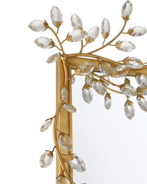 Currey & Company Forget-me-not Rectangular Mirror - Elegant Crystal-embellished Frame With Luxurious Beveled Edge Design Gold Crystal ,Metal ,Glass 1000-0161-currey-company