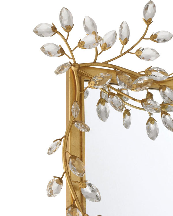 Currey & Company Forget-me-not Rectangular Mirror - Elegant Crystal-embellished Frame With Luxurious Beveled Edge Design Gold Crystal ,Metal ,Glass 1000-0161-currey-company