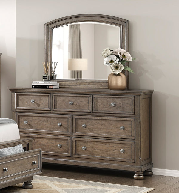 English Elm Transitional 7-Drawer Dresser with Felt Jewelry Tray, Dovetail Drawers & Pewter Knobs, Fully Assembled Antique brown 68 L x 21 W x 41.5 H B011P374531