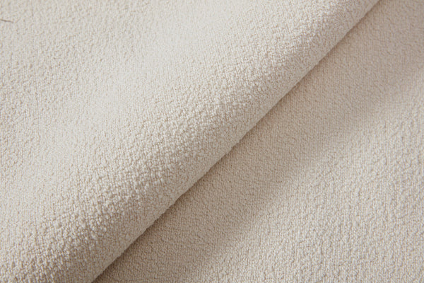 English Elm Harper Wingback King Bed Ivory Boucle Upholstery Walnut Legs Elegant Master Bedroom B191P458351
