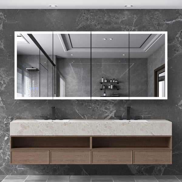 English Elm Led Lighted Medicine Cabinet With Adjustable Brightness, Anti-Fog Mirror, Recessed Or Wall-Mounted W3735P374365