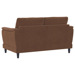 English Elm Dania Tufted Crescent Arm Loveseat Woven Upholstery Retro Mid-century Sitting Room B062P451739