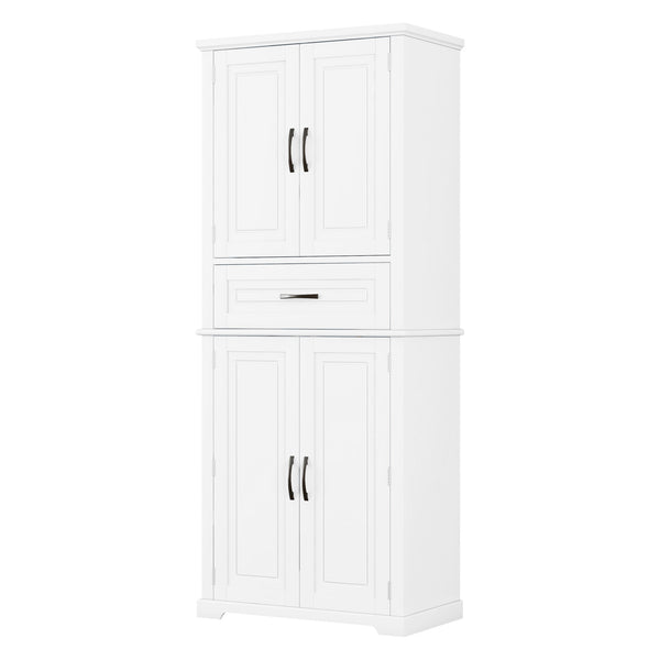English Elm Christopher Knight Home® - Bathroom Storage Cabinet with Doors Drawer and Adjustable Shelves — MDF Build, Anti-Tip Safety, Modern Appeal White N759P241667K