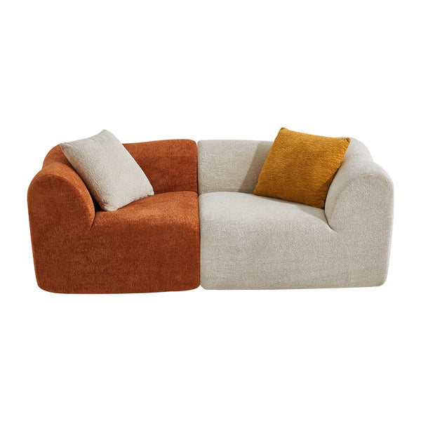 English Elm Modular Teddy Fleece Cloud Sectional Legless Sofa for Living Room Apartment W1765S00128