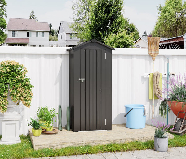 English Elm Campcraft Galvanized Iron Compact Metal Garden Shed Waterproof Lockable Outdoor Storage W1598P283839