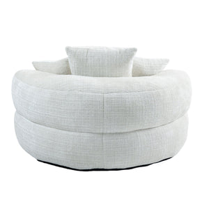 English Elm Lazy Sofa Oversized Ergonomic Bean Bag Lounger with High Wrap Back, Plush Chenille Foam Comfort for Living Room, Bedroom, Office Beige W395P252048