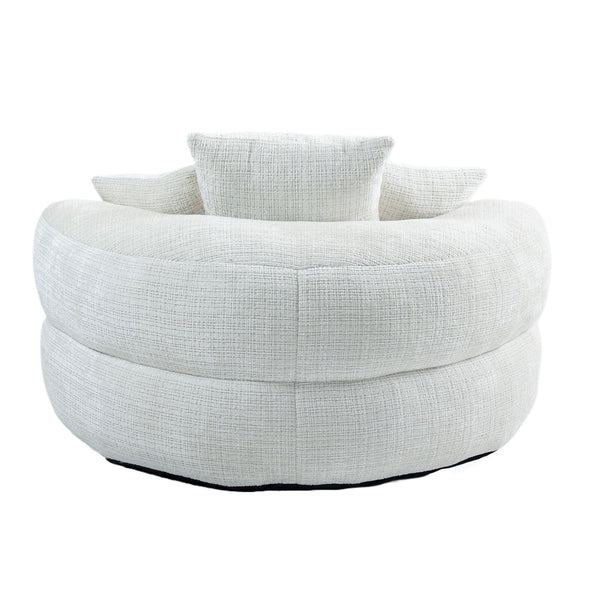 English Elm Lazy Sofa Oversized Ergonomic Bean Bag Lounger with High Wrap Back, Plush Chenille Foam Comfort for Living Room, Bedroom, Office Beige W395P252048