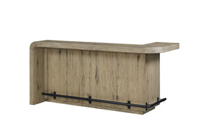 English Elm English Knotty Oak Veneer Counter Bar with Open Shelving for Home Entertaining B2699P454946