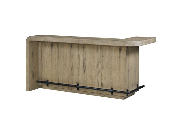 English Elm English Knotty Oak Veneer Counter Bar with Open Shelving for Home Entertaining B2699P454946