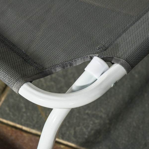 English Elm Outsunny Folding Chaise Lounge Chair - 4-Position Recliner With Armrests For Beach, Patio, And Pool W2225P200841-GIGA