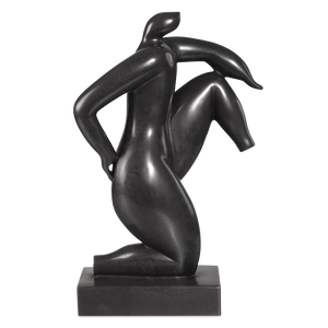 Greek Runner Black Marble Sculpture - Contemporary Design with Polished Finish for Elegant Spaces