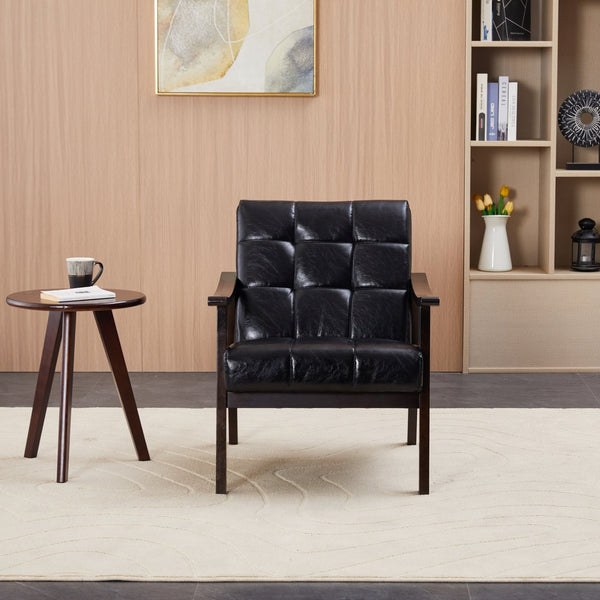 English Elm Medieval-inspired High Back Upholstered Armchair with Solid Wood Legs for Reading Nooks W2989P382811