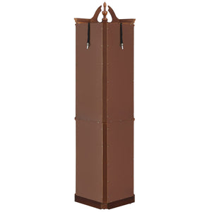 English Elm Walnut Corner Display Cabinet with Mirrored Back Lit Glass Shelves for Living Room W1693P176659