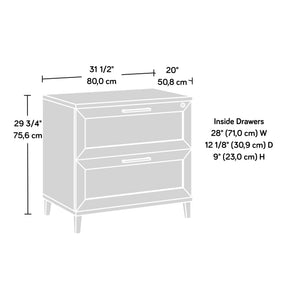 English Elm Lateral File Cabinet In Sleek Black - Secure Storage With Lockable Drawers & Smooth Full-Extension Slides B356P402776